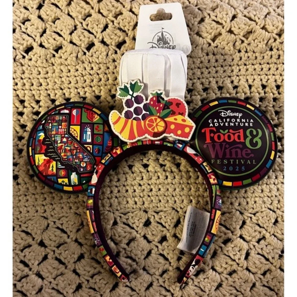 Disneyland DCA Food & Wine Festival 2025 Chef Mickey Ears Headband New